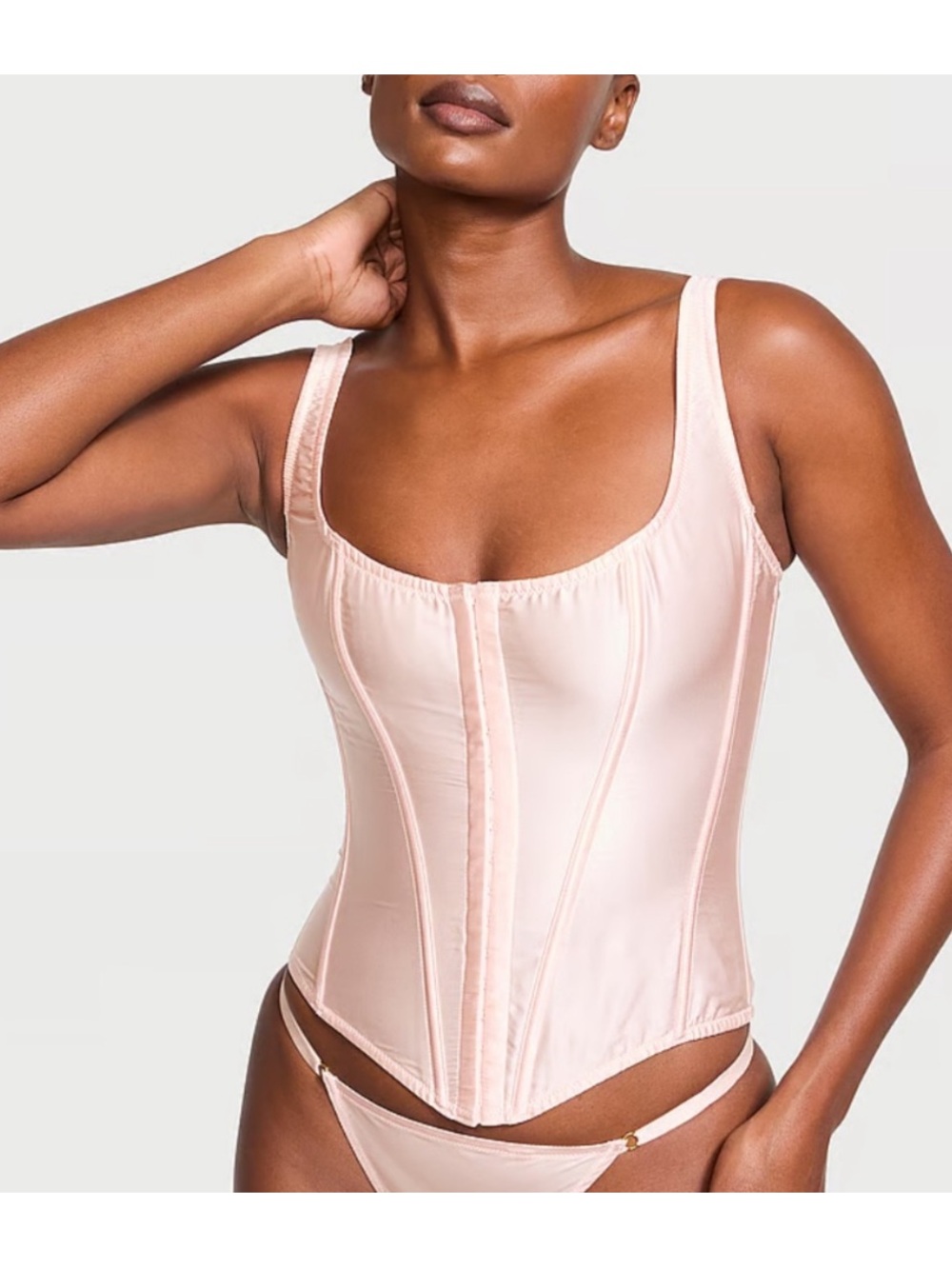 Victoria's Secret Light Pink Satin Corset Top